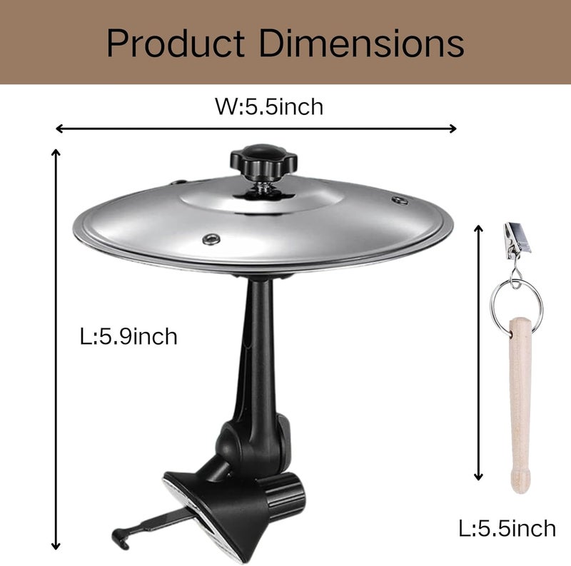 Cherishching Car Cymbal Air Vent Mount, Mini Drum Crash Cymbal Set with Mini Drum Stick,Crash Cymbal Drum for On-the-Road Rhythmic Entertainment Music Enthusiast Gift(Sliver) - Image 4